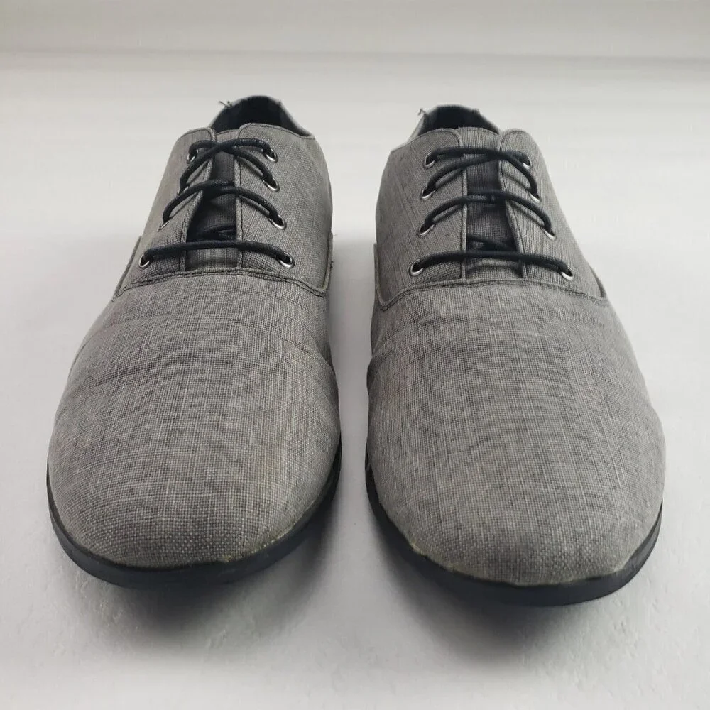 Bed Stu Canvas Oxford Shoe Mens 12 Gray Lace Up Casual Dress Loafer